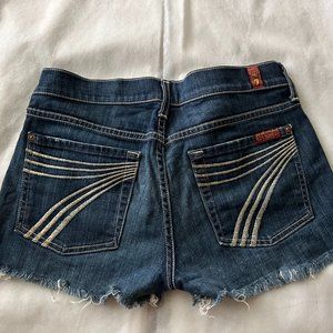 7 For All Mankind Dojo Denim Dark Blue Jean Shorts Size 27